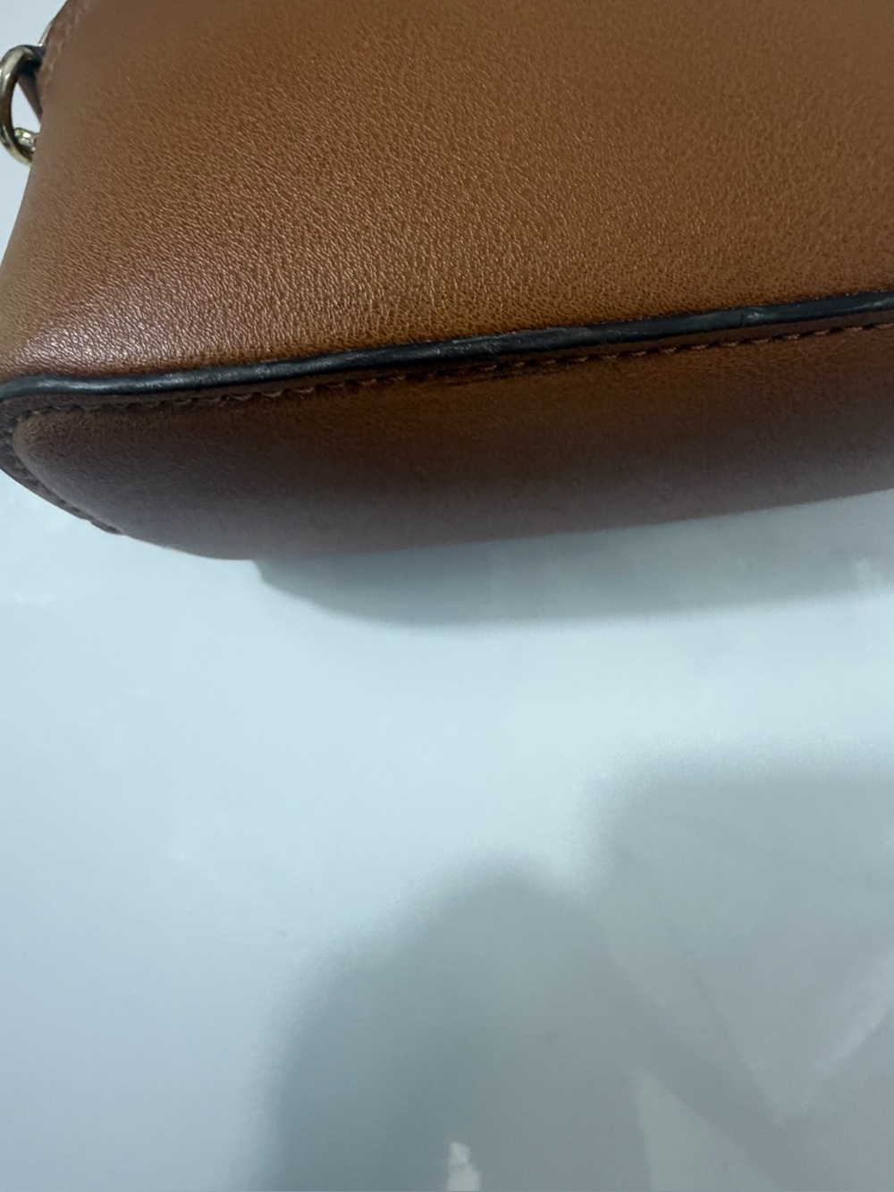 Steve Madden Brown Crossbody Bag Gold Chain Small Purse - Picture 8 of 11